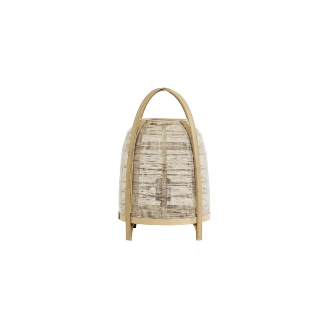 Natuurlijke tafellamp met houten frame - Deuxamis