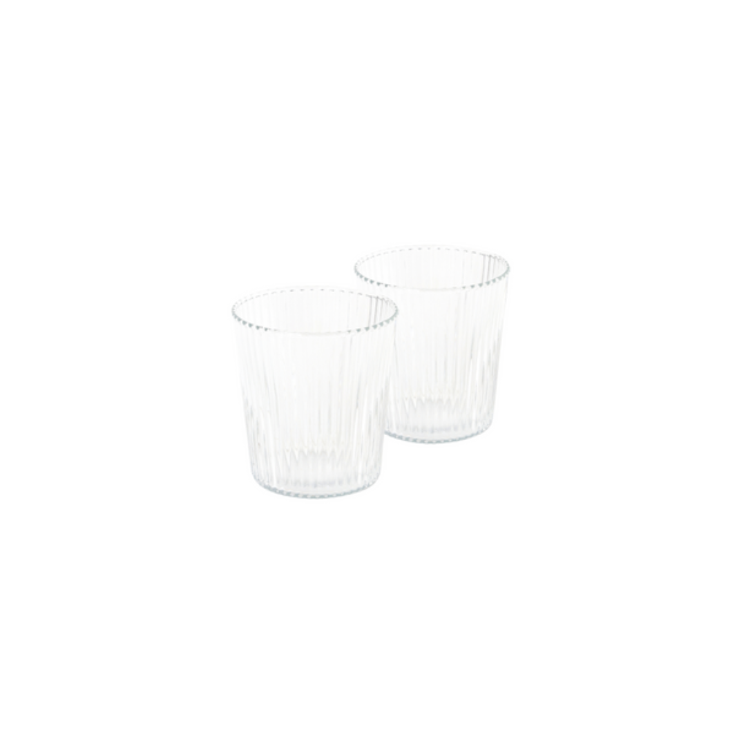 Ribbelglazen in helder glas – Paveau White Haven Ribbelglazen – Set van 2 - Deuxamis