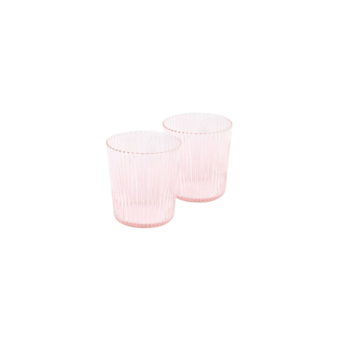 Set van 2 glazen met ribbelstructuur - Deuxamis