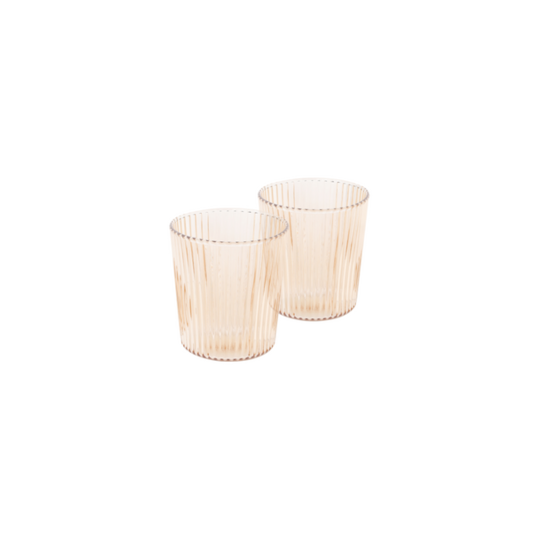 Ribbelstructuur waterglazen – Set van 2 - Deuxamis