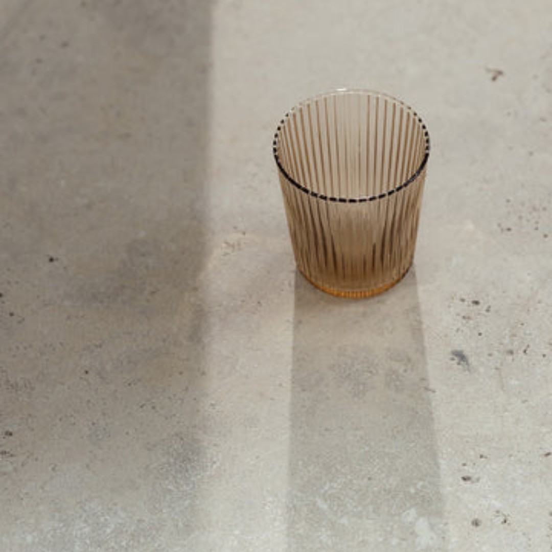Ribbelglas met beige tinten - Paveau Bells Ribbelglazen – Set van 2 - Deuxamis