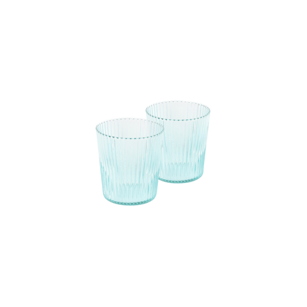 Lichtblauwe ribbelglazen – Paveau Lucky Ribbelglazen – Set van 2 - Deuxamis
