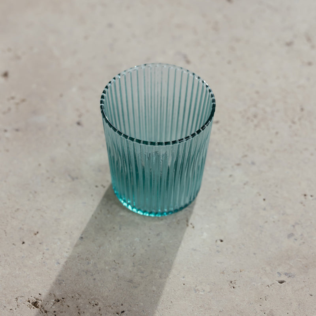 Ribbelglas in groen voor Paveau Lucky Ribbelglazen – Set van 2 - Deuxamis