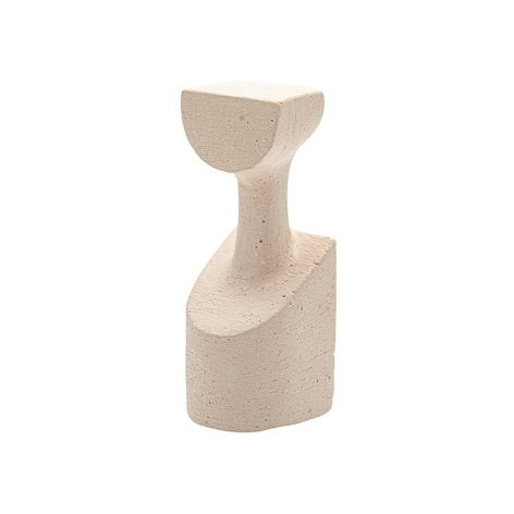 Ceramische beeld in wit met zachte rondingen - Deuxamis