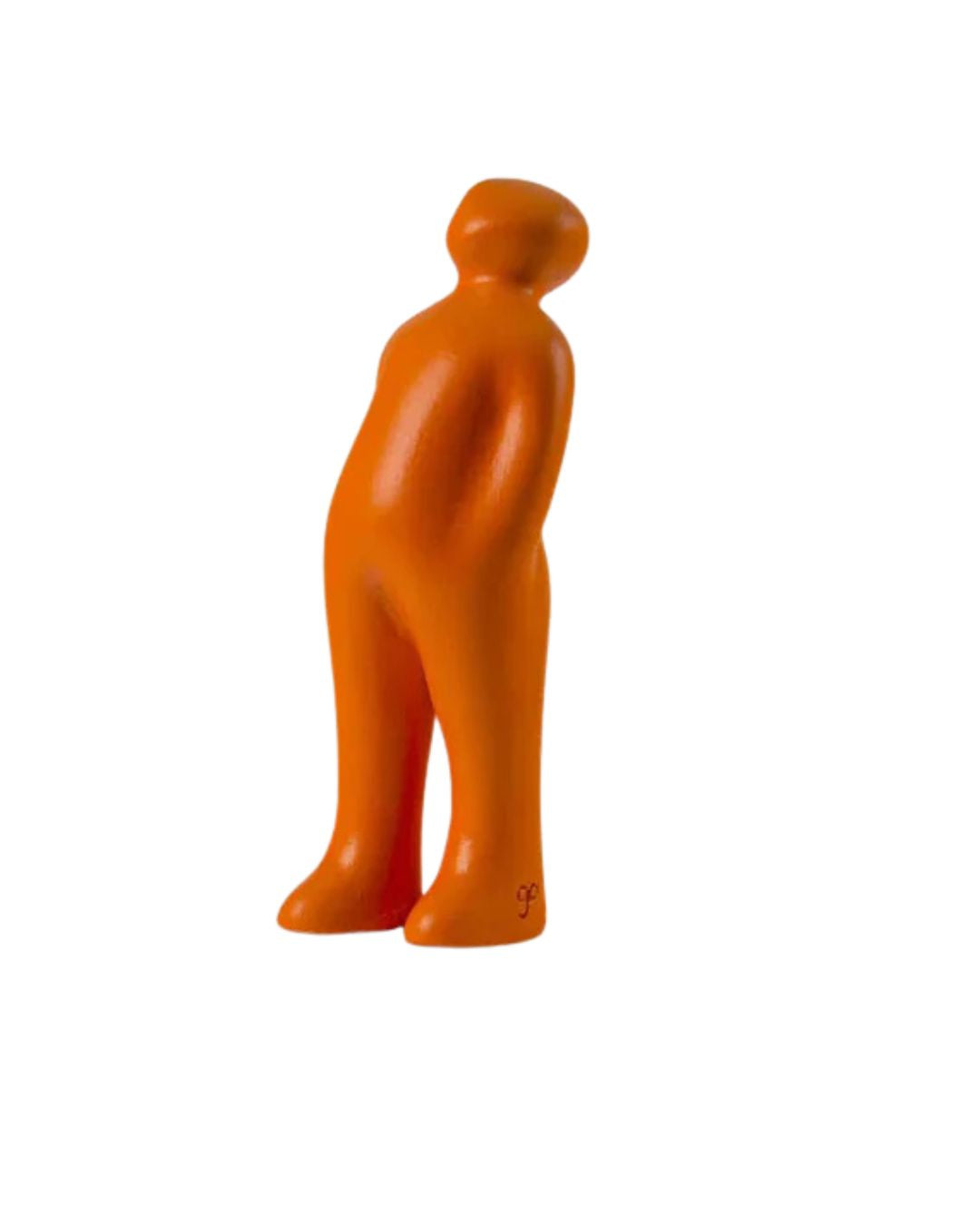 Oranje keramieken sculptuur van The Visitor mini Orange Açafrão - COR 42 - Deuxamis